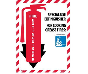 SPECIAL USE EXTINGUISHER FOR COOKING GREASE FIRES, 12X9, RIGID PLASTIC