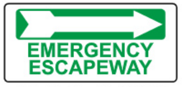 Emergency Escapeway Right Arrow Signs | G-1614
