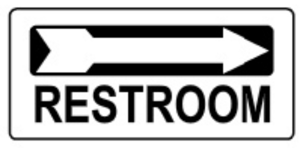 Restroom Right Arrow Signs | G-9342