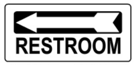 Restroom Left Arrow Signs | G-9343