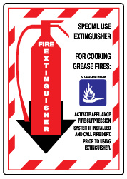 Special Use Extinguisher For Cooking Grease Fires Sign | G-9901