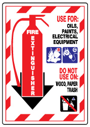 Fire Extinguisher Use For Oils Paints Electrical Equipment Sign | G-9902