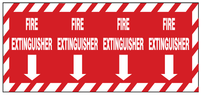 Fire Extinguisher Down Arrow Column Marker | G-99214