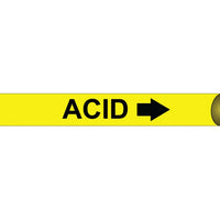 PIPEMARKER STRAP-ON, ACID B/Y, FITS 8"-10" PIPE