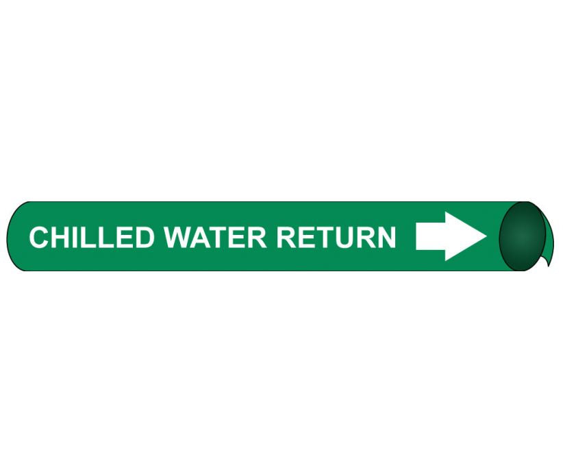 PIPEMARKER STRAP-ON, CHILLED WATER RETURN W/G, FITS 8