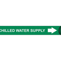 PIPEMARKER STRAP-ON, CHILLED WATER SUPPLY W/G, FITS 8"-10" PIPE