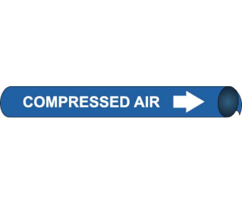PIPEMARKER STRAP-ON, COMPRESSED AIR W/B, FITS 8