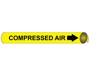PIPEMARKER STRAP-ON, COMPRESSED AIR B/Y, FITS 8"-10" PIPE