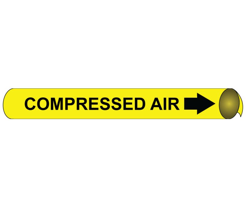 PIPEMARKER STRAP-ON, COMPRESSED AIR B/Y, FITS 8