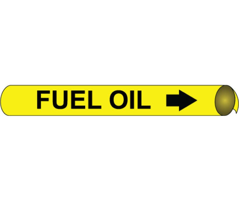PIPEMARKER STRAP-ON, FUEL OIL B/Y, FITS 8