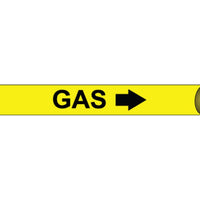 PIPEMARKER STRAP-ON, GAS B/Y, FITS 8"-10" PIPE