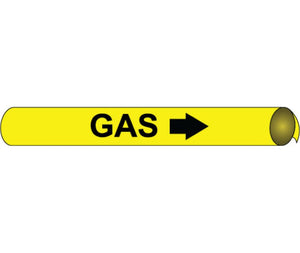 PIPEMARKER STRAP-ON, GAS B/Y, FITS 8"-10" PIPE