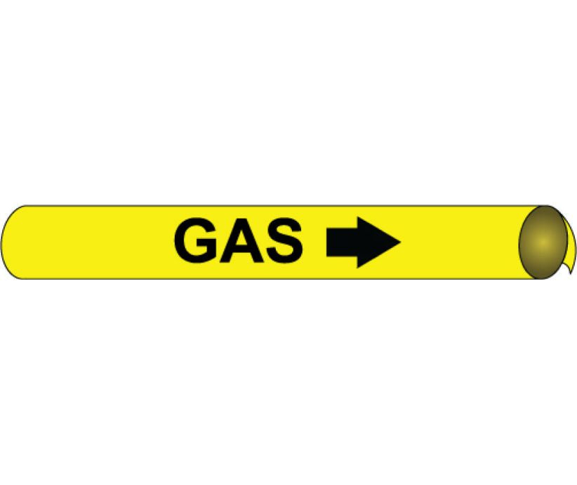 PIPEMARKER STRAP-ON, GAS B/Y, FITS 8