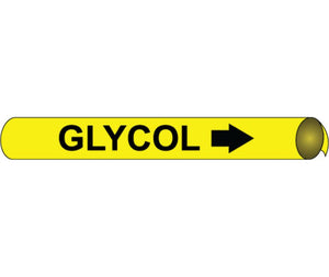 PIPEMARKER STRAP-ON, GLYCOL B/Y, FITS 8"-10" PIPE