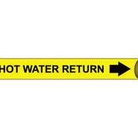 PIPEMARKER STRAP-ON, HOT WATER RETURN B/Y, FITS 8"-10" PIPE