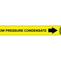 PIPEMARKER STRAP-ON, LOW PRESSURE CONDENSATE B/Y, FITS 8"-10" PIPE
