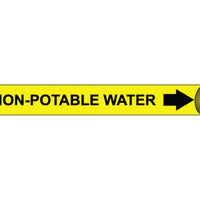 PIPEMARKER STRAP-ON, NON-POTABLE WATER B/Y, FITS 8"-10" PIPE