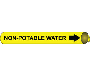 PIPEMARKER STRAP-ON, NON-POTABLE WATER B/Y, FITS 8"-10" PIPE