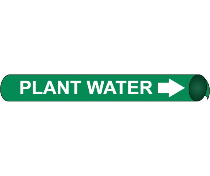 PIPEMARKER STRAP-ON, PLANT WATER W/G, FITS 8