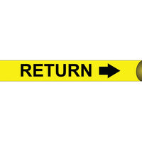 PIPEMARKER STRAP-ON, RETURN B/Y, FITS 8"-10" PIPE