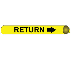 PIPEMARKER STRAP-ON, RETURN B/Y, FITS 8"-10" PIPE