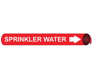 PIPEMARKER STRAP-ON, SPRINKLER WATER W/R, FITS 8"-10" PIPE