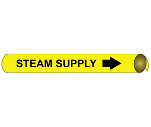 PIPEMARKER STRAP-ON, STEAM SUPPLY B/Y, FITS 8"-10" PIPE