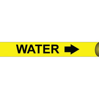 PIPEMARKER STRAP-ON, WATER B/Y, FITS 8"-10" PIPE