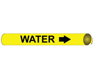 PIPEMARKER STRAP-ON, WATER B/Y, FITS 8"-10" PIPE