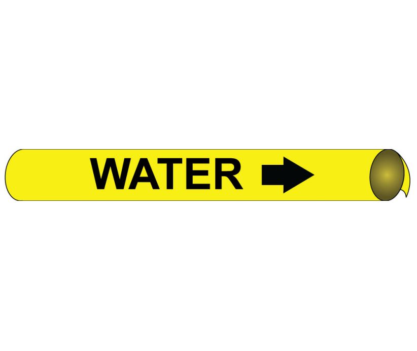 PIPEMARKER STRAP-ON, WATER B/Y, FITS 8
