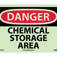 Danger Chemical Storage Area - 10x14 - Glow Plastic