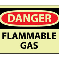 DANGER, FLAMMABLE GAS, 10X14, PS VINYLGLOW