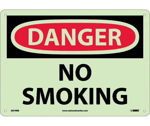 DANGER, NO SMOKING, 10X14, RIGID PLASTICGLOW