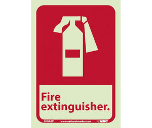 FIRE, FIRE EXTINGUISHER, 10X7, RIGID PLASTICGLOW