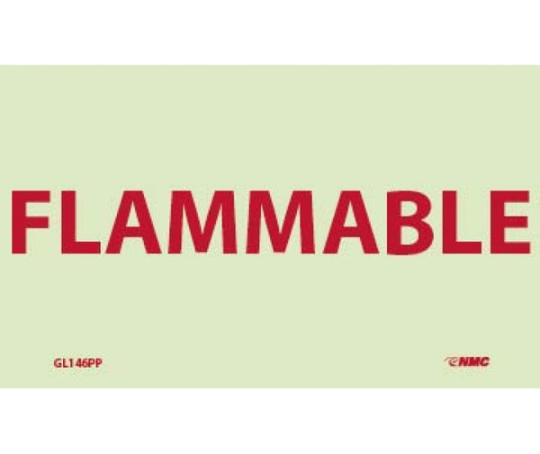 FIRE, FLAMMABLE, 3X5, PS VINYLGLOW