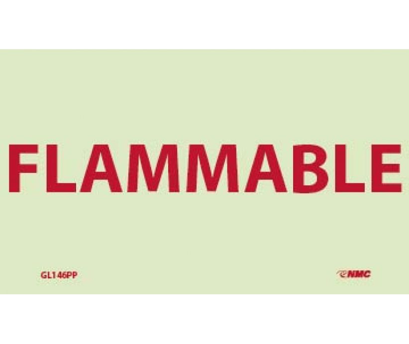FIRE, FLAMMABLE, 3X5, PS VINYLGLOW