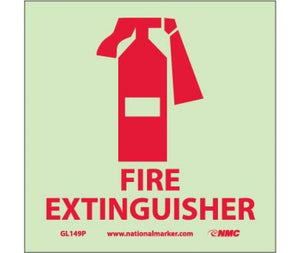 FIRE, FIRE EXTINGUISHER, GRAPHIC, 7X7, RIGID PLASTICGLOW