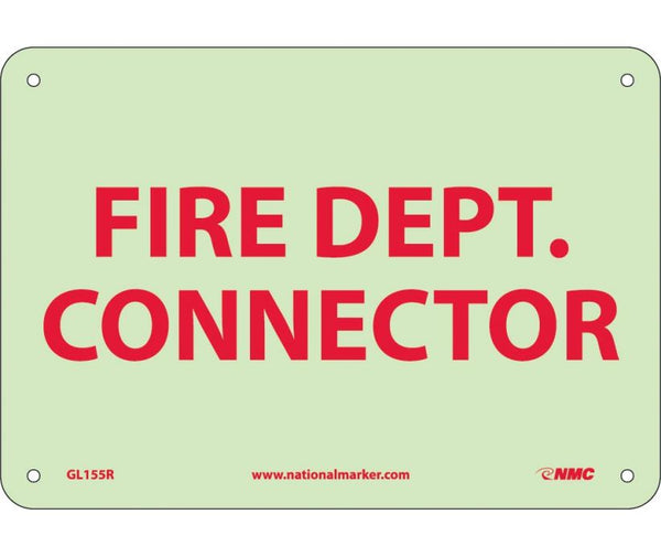 FIRE, FIRE DEPT. CONNECTOR, 7X10, PS VINYLGLOW