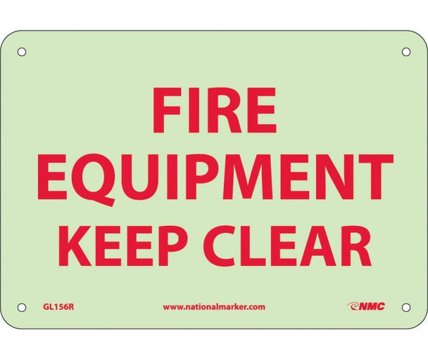 FIRE, FIRE EQUIPMENT KEEP CLEAR, 7X10, PS VINYLGLOW