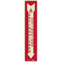 FIRE, FIRE EXTINGUISHER BILINGUAL, 18X4, PS VINYLGLOW