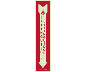 FIRE, FIRE EXTINGUISHER BILINGUAL, 18X4, PS VINYLGLOW