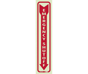 FIRE, EMERGENCY SHUT OFF, 18X4, RIGID PLASTICGLOW