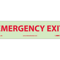 EMERGENCY EXIT, 3X12, GLOW RIGID