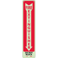 FIRE EXTINGUISHER, DO NOT BLOCK, 18X4, GLOW RIGID PLASTIC