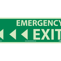 EMERGENCY EXIT (W/ LEFT ARROW), 5X14, PS GLOW