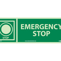 EMERGENCY STOP, 5X14, GLOW RIGID