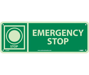 EMERGENCY STOP, 5X14, GLOW RIGID