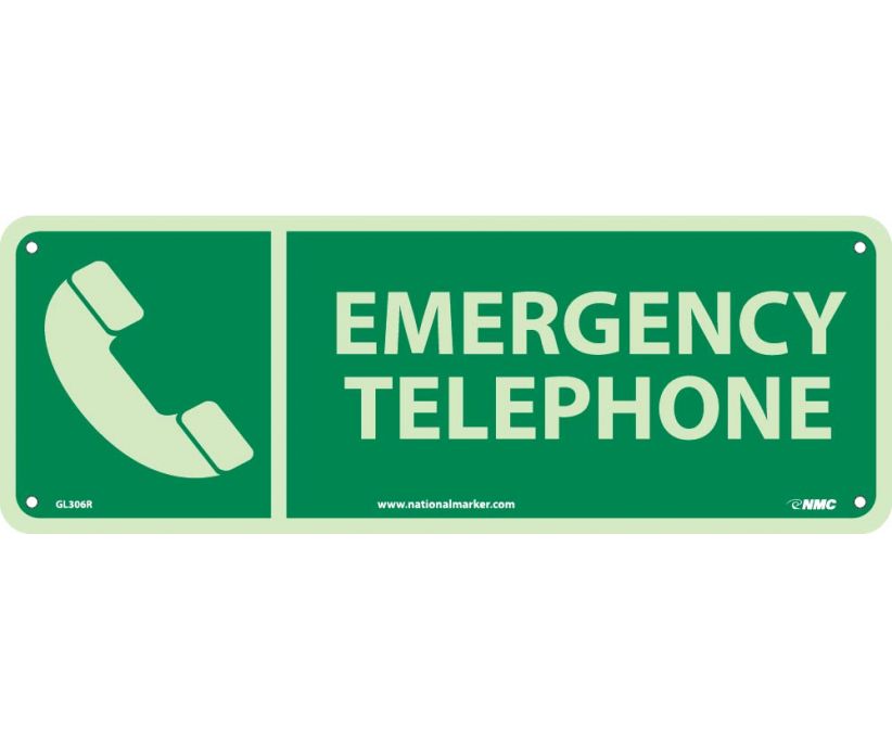 EMERGENCY TELEPHONE, 5X14, PS GLOW