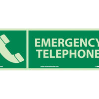 EMERGENCY TELEPHONE, 5X14, GLOW RIGID