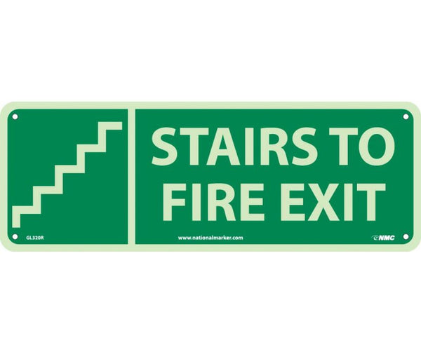 STAIRS TO FIRE EXIT  (W/ GRAPHIC), 5X14, GLOW RIGID